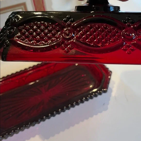 Avon Butter Dish from the 1876 Cape Cod Collection Ruby Red - Picture 2 of 4